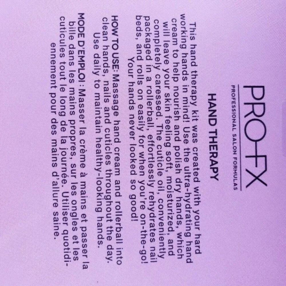 Pro FX Hand Therapy Lotion Scented Cuticle Oil Formula Fresca Lavender 256